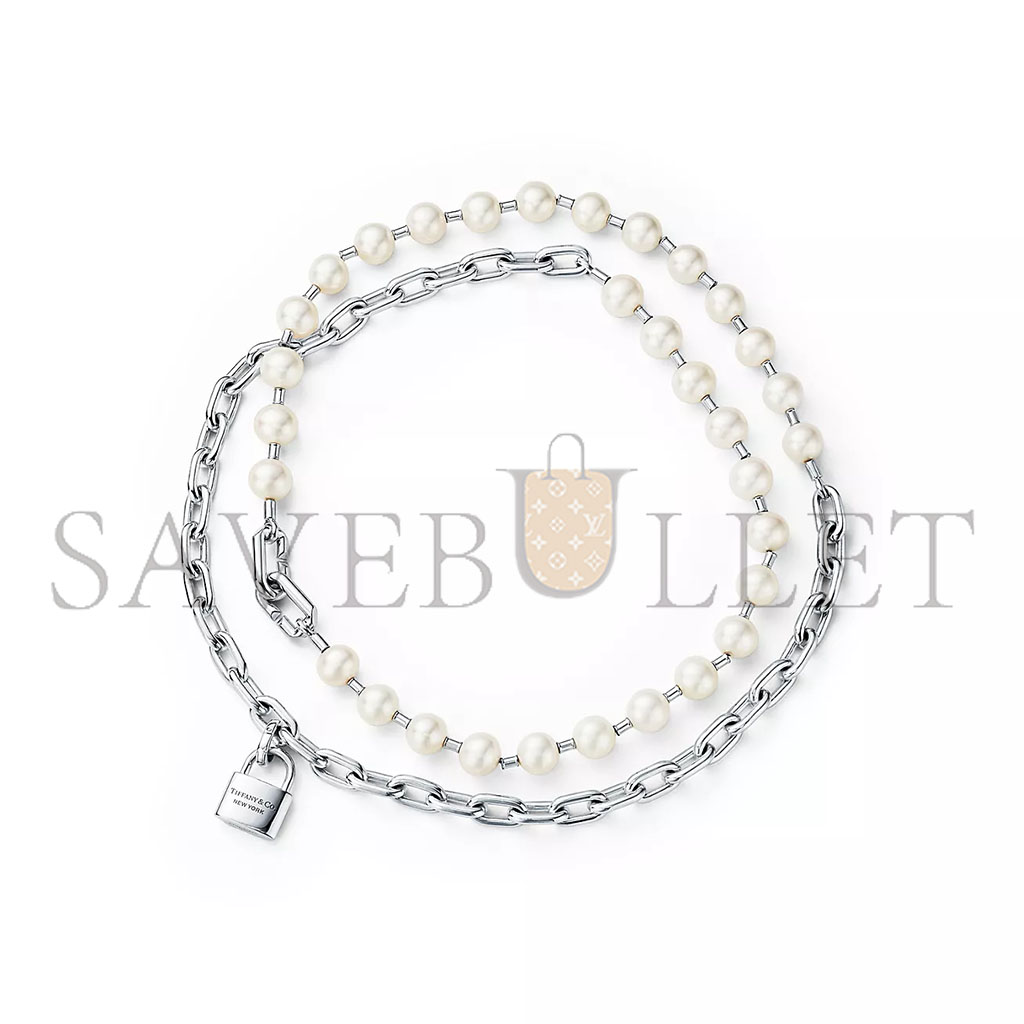 TIFFANY HARDWEAR PEARL LOCK NECKLACE 64047841